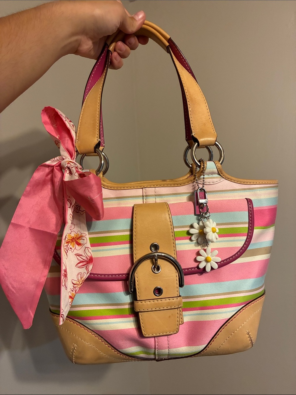 Coach Striped SoHo Tote Bag